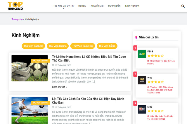 Top nhà cái số chia sẻ những kinh nghiệm bổ ích cho dân cá cược