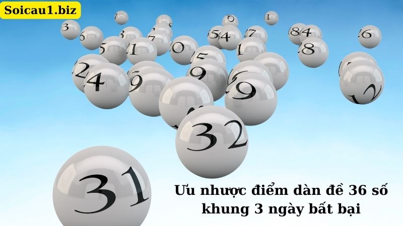 Ưu nhược điểm dàn đề 36 số khung 3 ngày bất bại