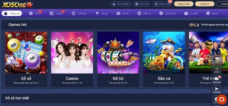 Các dịch vụ cá cược từ nhà cái XOSO66